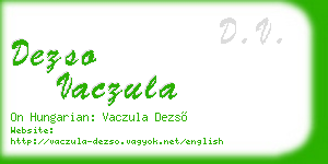 dezso vaczula business card