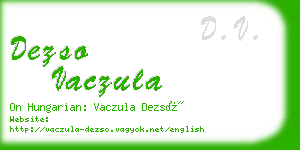dezso vaczula business card